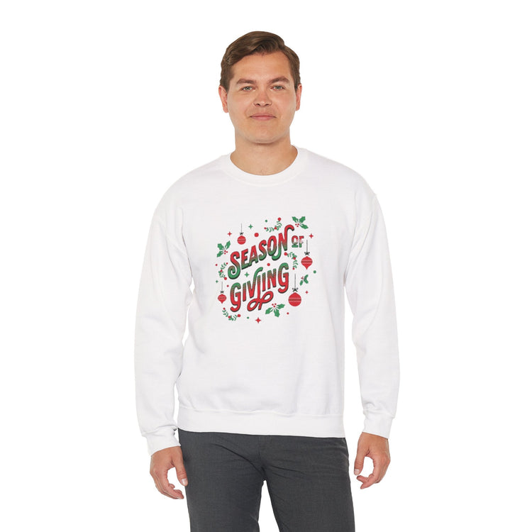 Cozy Holiday Sweatshirt Season of Giving Unisex Crewneck Perfect Gift Christmas Winter Wear Comfortable Stylish Heavy Blend Festive Sweatshirt Printify