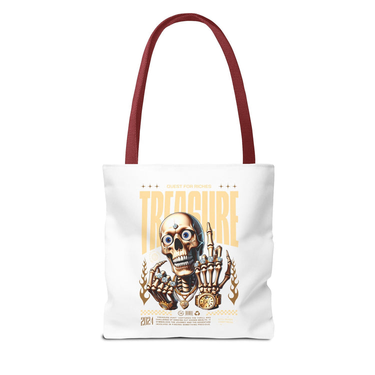 Treasure Hunting Tote Bag, Skull Design, Fun Beach Bag, Unique Gift for Adventurers, Perfect for Everyday Use Printify