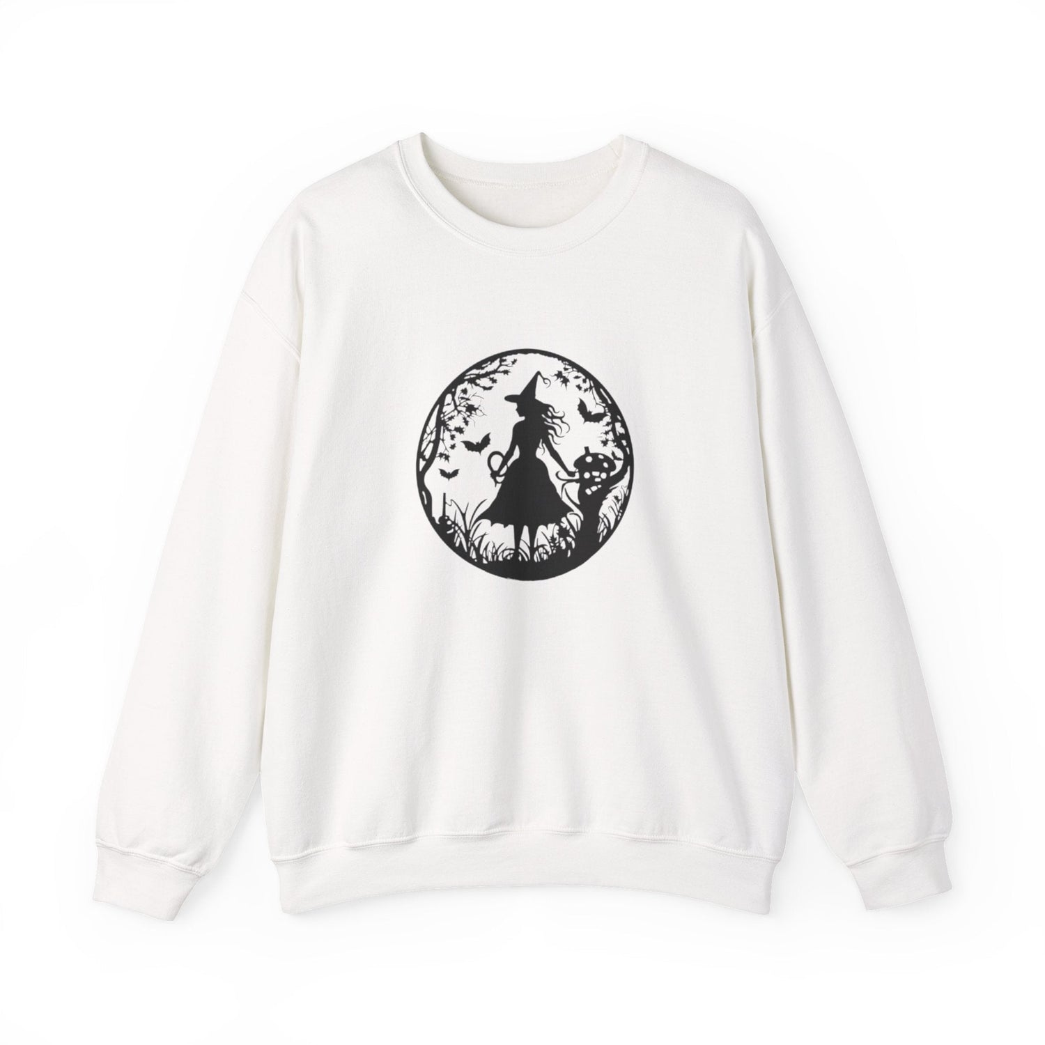 Mystical Forest Crewneck Sweatshirt, Cozy Fall Layering, Gift for Nature Lovers, Halloween Apparel, Unisex Sweatshirt Printify