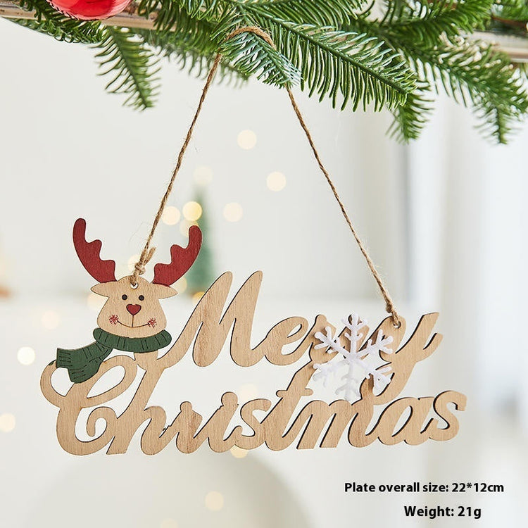 Christmas Tree Ornaments Christmas Wooden English Letter Card Ornaments My Store