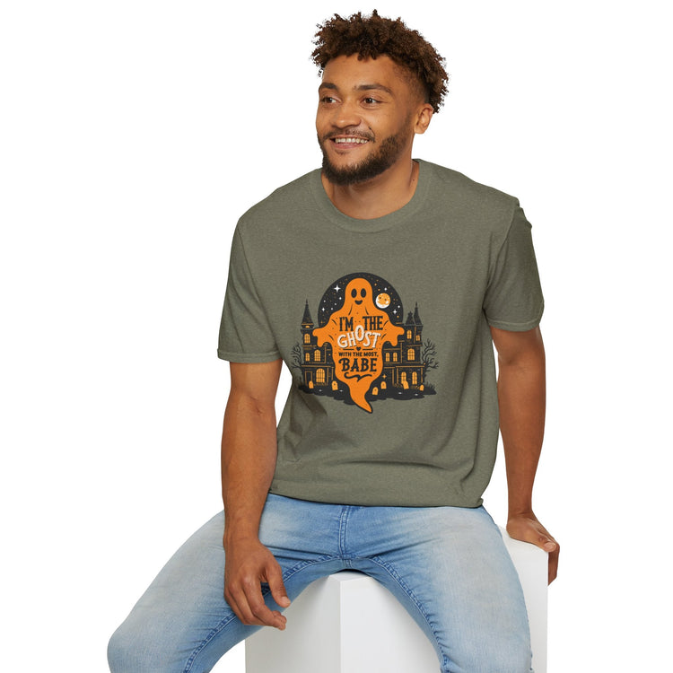Halloween Ghost T-Shirt, Unisex Softstyle Tee for Halloween, Cute Halloween Shirt, Fall Festive Wear, Funny Ghost Design Printify