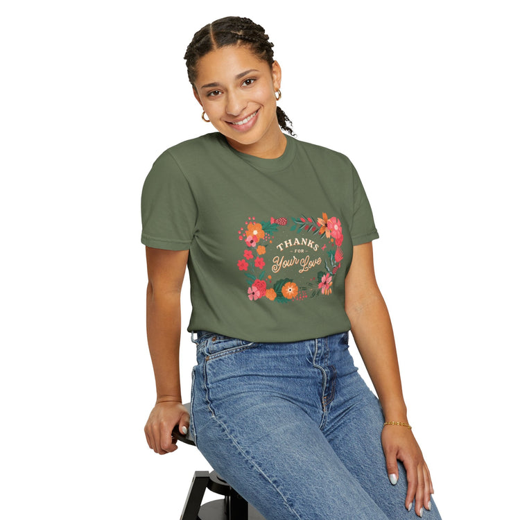 Floral Thank You T-Shirt, Comfortable Gift Tee, Unisex Floral Tee, Casual Style Shirt, Appreciation Day Gift, Everyday Wear Printify