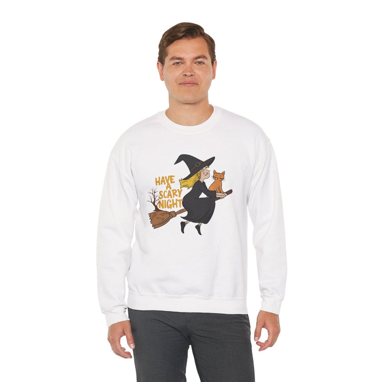 Halloween Witch Sweatshirt, Cozy Crewneck, Unisex Sweater, Spooky Season Apparel, Scary Night Gift, Fall Fashion Printify