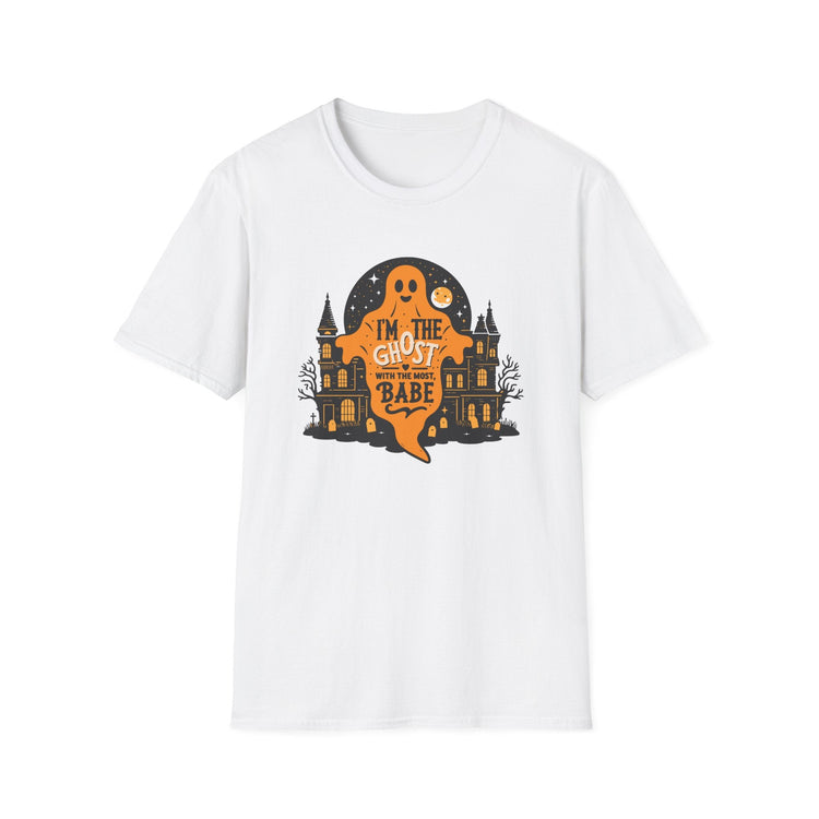 Halloween Ghost T-Shirt, Unisex Softstyle Tee for Halloween, Cute Halloween Shirt, Fall Festive Wear, Funny Ghost Design Printify