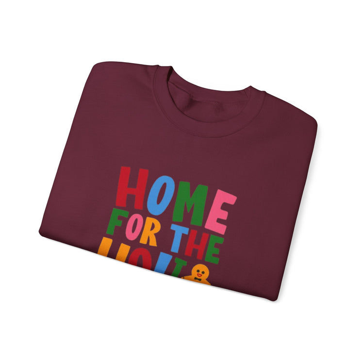 Home for the Holidays Crewneck Sweatshirt, Festive Sweater, Winter Apparel, Christmas Gift, Cozy Holiday Wear Printify