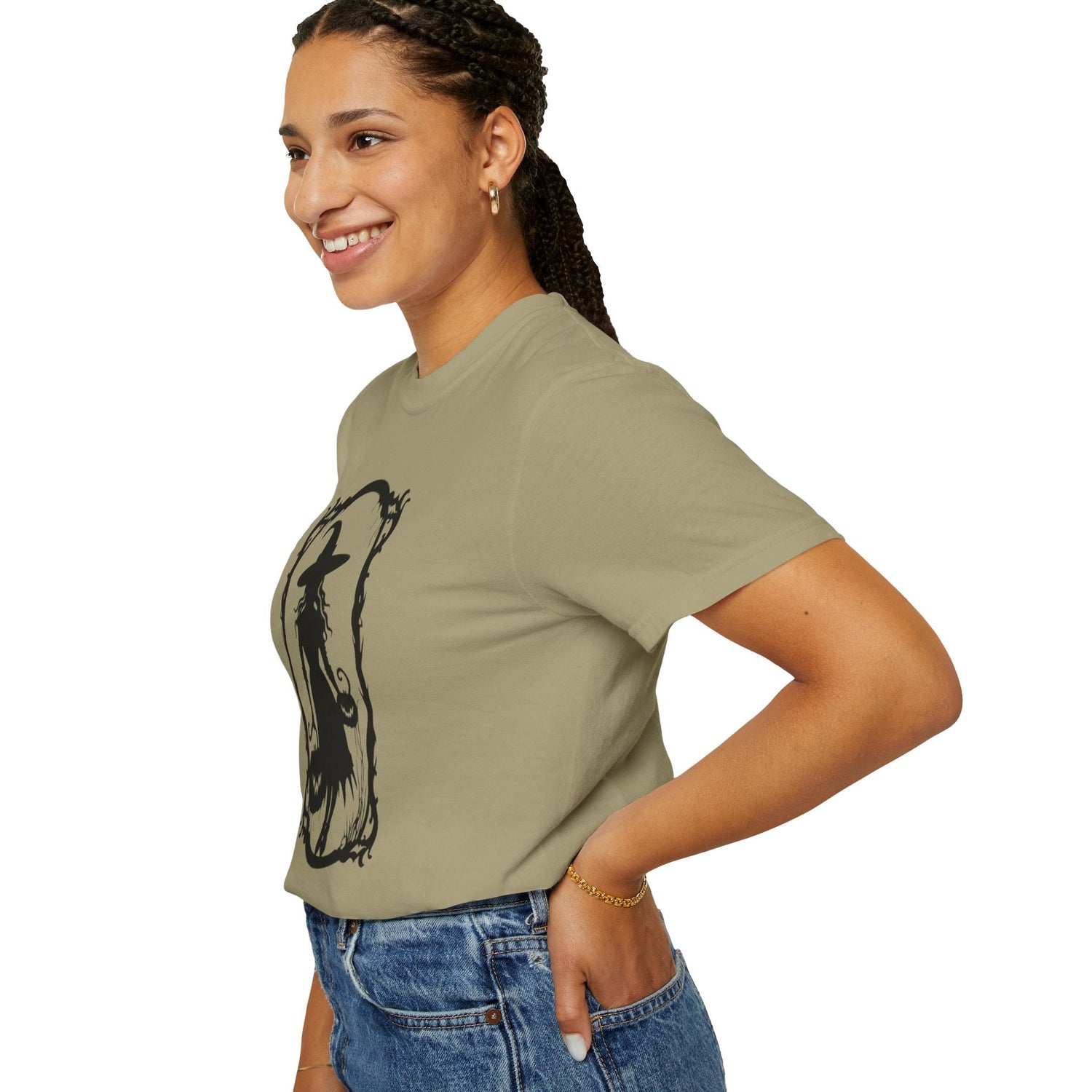 Witchy Garment-Dyed T-Shirt | Halloween Fashion Unisex Tee | Spooky Fall Apparel | Witch Costume Essential Printify