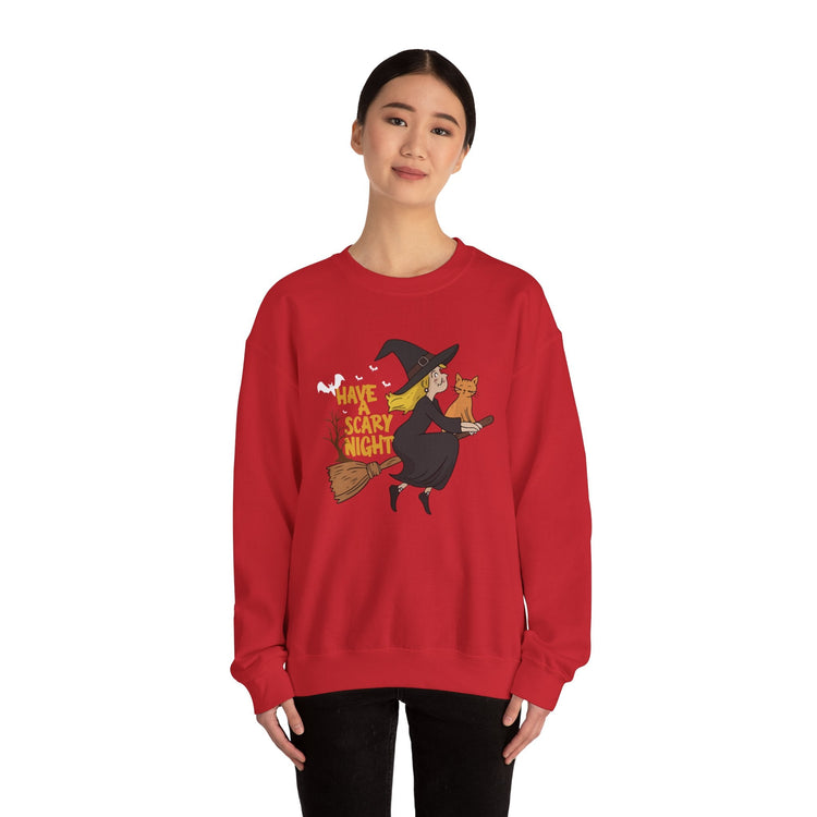 Halloween Witch Sweatshirt, Cozy Crewneck, Unisex Sweater, Spooky Season Apparel, Scary Night Gift, Fall Fashion Printify