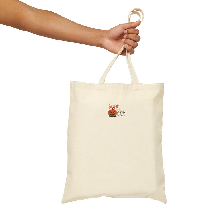Halloween Pumpkin Canvas Tote Bag – Reusable Eco-Friendly Cotton Shopping Bag – Fall Gift, Trick or Treat Tote for Spooky Season Printify