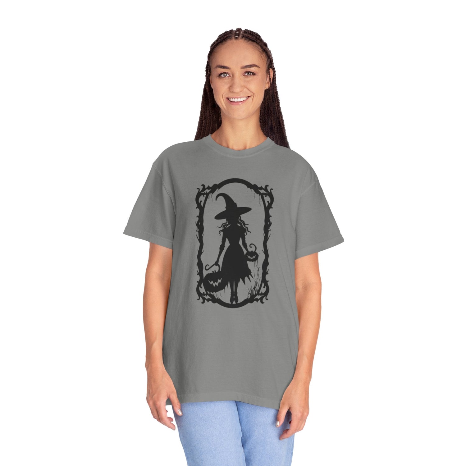 Witchy Garment-Dyed T-Shirt | Halloween Fashion Unisex Tee | Spooky Fall Apparel | Witch Costume Essential Printify