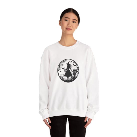 Mystical Forest Crewneck Sweatshirt, Cozy Fall Layering, Gift for Nature Lovers, Halloween Apparel, Unisex Sweatshirt Printify