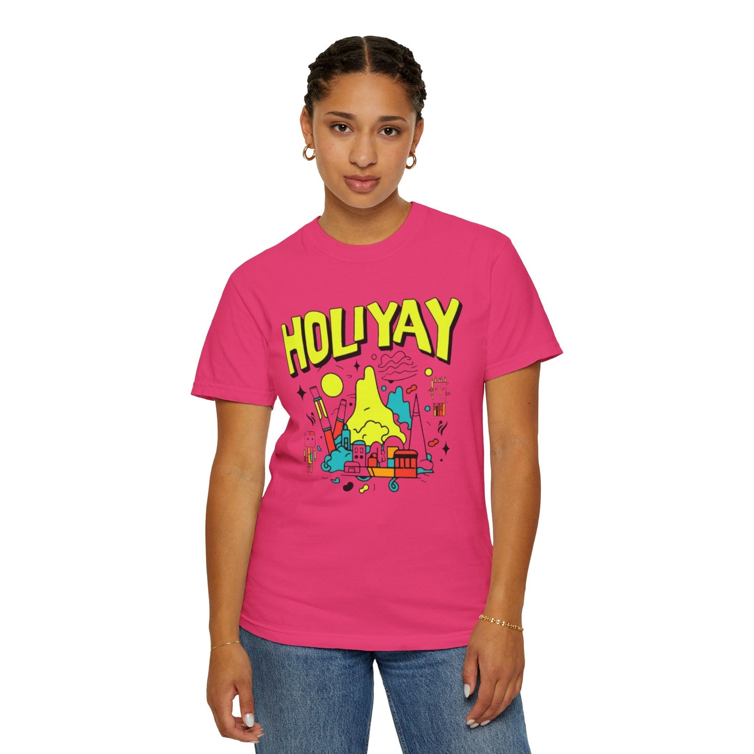 Holi-Yay Graphic T-Shirt, Fun Summer Tee, Unique Gift, Casual Wear, Birthday, Holiday Celebration, Unisex Apparel Printify