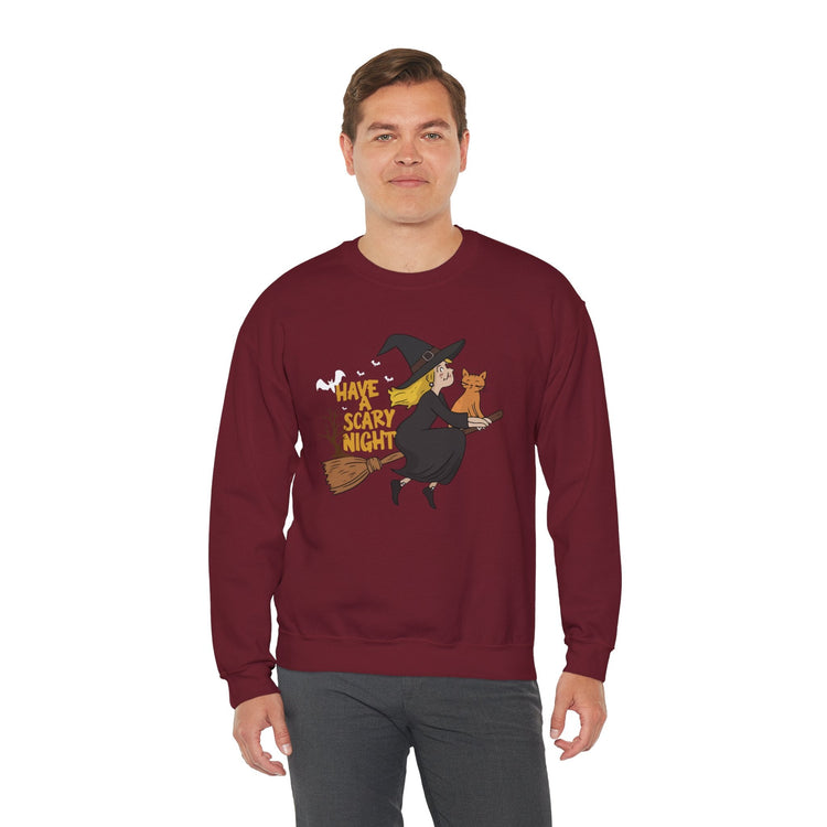 Halloween Witch Sweatshirt, Cozy Crewneck, Unisex Sweater, Spooky Season Apparel, Scary Night Gift, Fall Fashion Printify