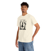 Whimsical Forest Silhouette Tee, Unisex Heavy Cotton T-Shirt, Fall Fashion, Halloween Shirt, Nature Lover Gift Printify