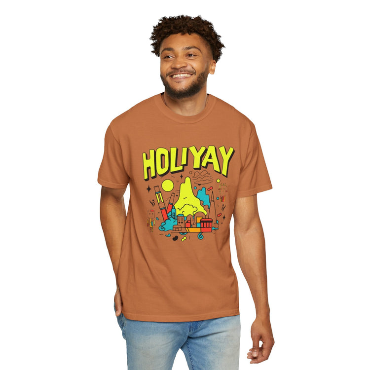 Holi-Yay Graphic T-Shirt, Fun Summer Tee, Unique Gift, Casual Wear, Birthday, Holiday Celebration, Unisex Apparel Printify