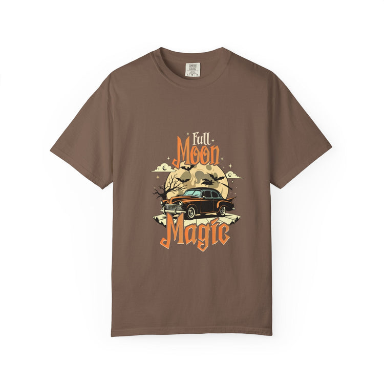 Moon Magic Unisex Garment-Dyed T-shirt, Vintage Car Tee, Astrology Gift, Casual Wear, Moon Lover Apparel, Unisex Soft T-shirt Printify