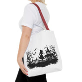 Spooky Silhouette Tote Bag - Halloween Gift, Witchy Style, Eco-Friendly Shopping, Causal Carryall, Gothic Art Design Printify