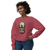 Unisex Lightweight Crewneck Sweatshirt - Nightmare Before Coffee Printify