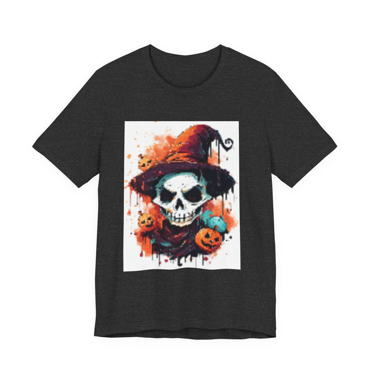 Halloween Skull Graphic Tee, Unisex Short Sleeve T-Shirt, Spooky Apparel, Fall Fashion, Halloween Costume Tee Printify