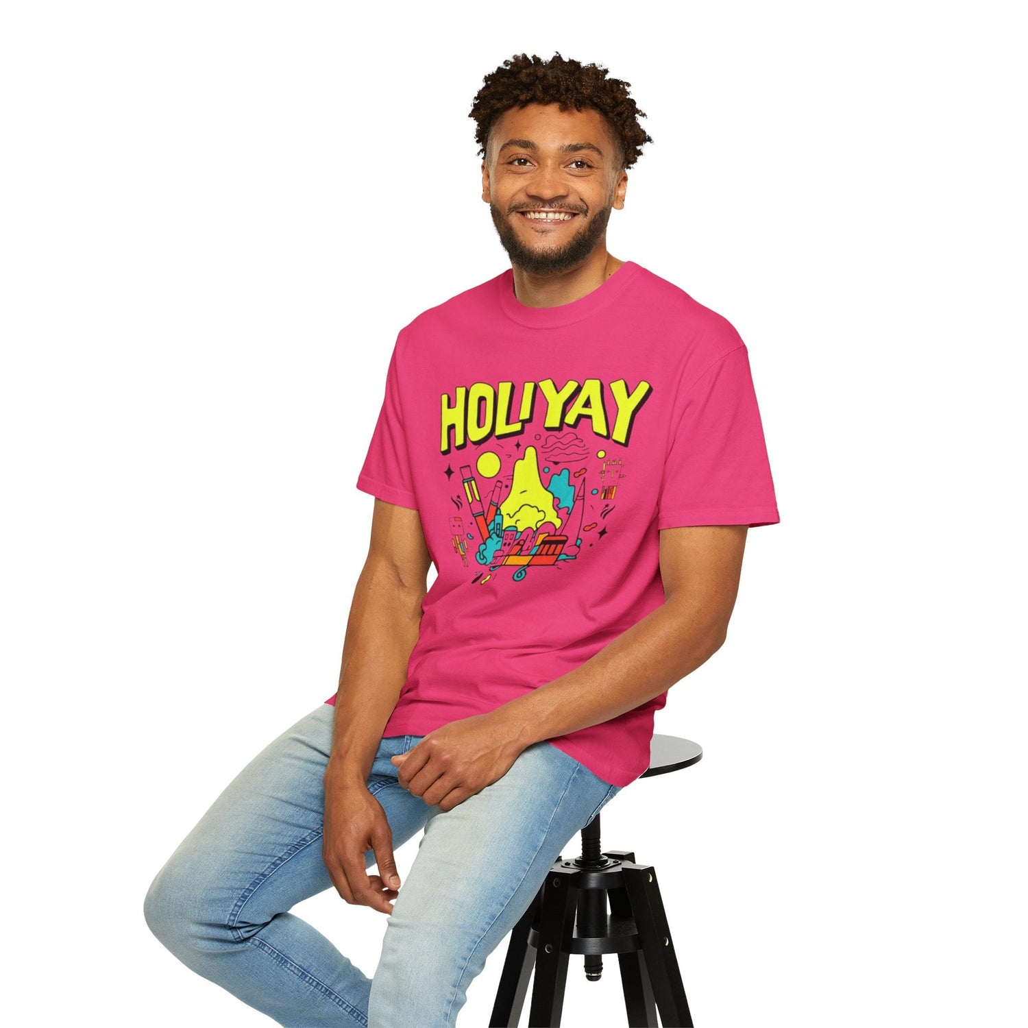 Holi-Yay Graphic T-Shirt, Fun Summer Tee, Unique Gift, Casual Wear, Birthday, Holiday Celebration, Unisex Apparel Printify