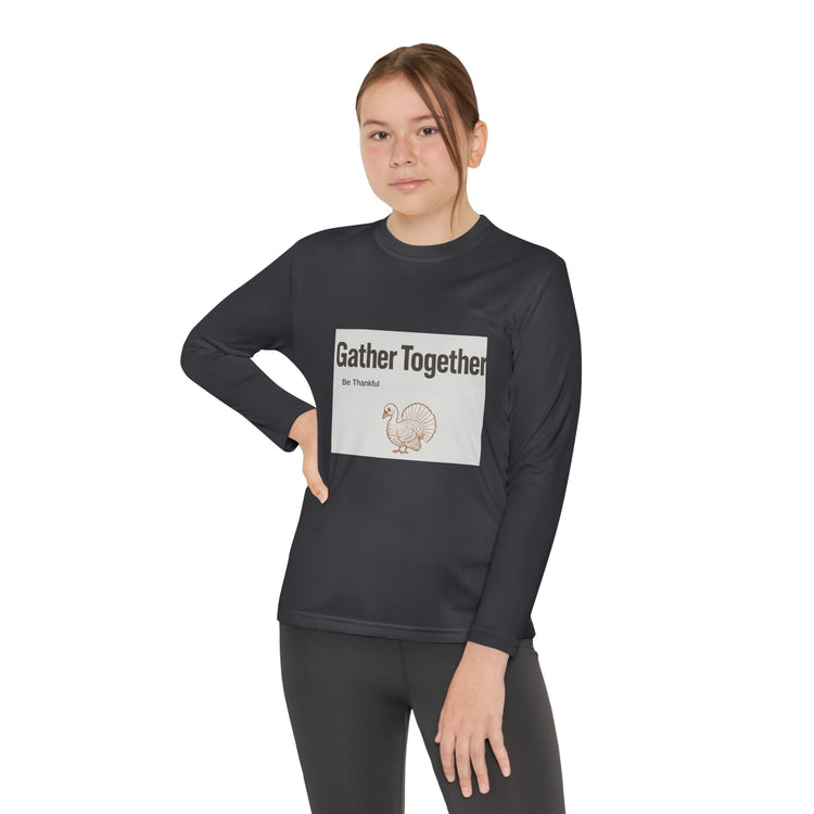 Thanksgiving Youth Long Sleeve Tee, Gather Together Shirt, Kids Long Sleeve Shirt, Family Celebration Apparel, Holiday Gift Printify