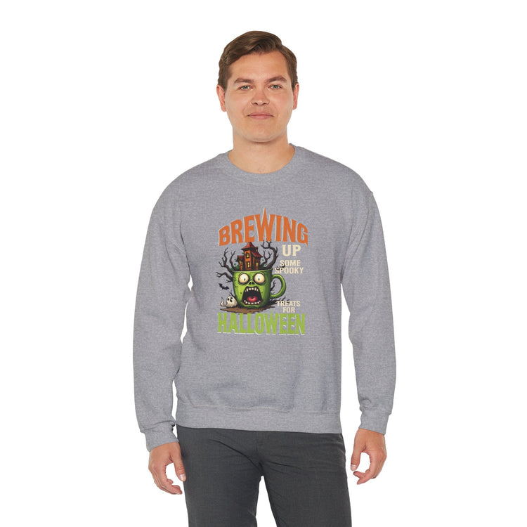 Skull Floral Crewneck Sweatshirt, Unisex Pullover Sweater, Halloween Apparel, Cozy Gift, Trendy Streetwear Printify