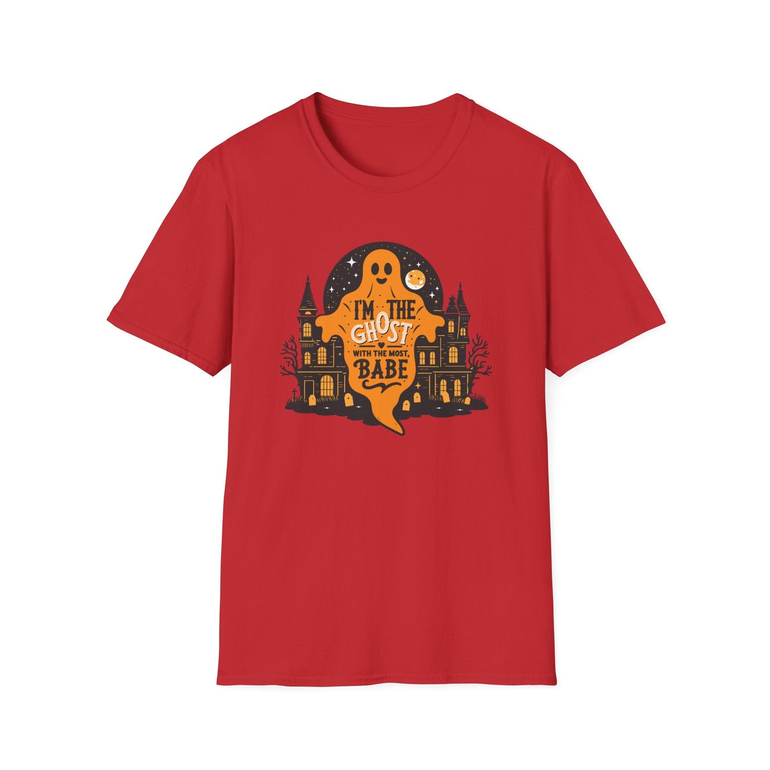 Halloween Ghost T-Shirt, Unisex Softstyle Tee for Halloween, Cute Halloween Shirt, Fall Festive Wear, Funny Ghost Design Printify