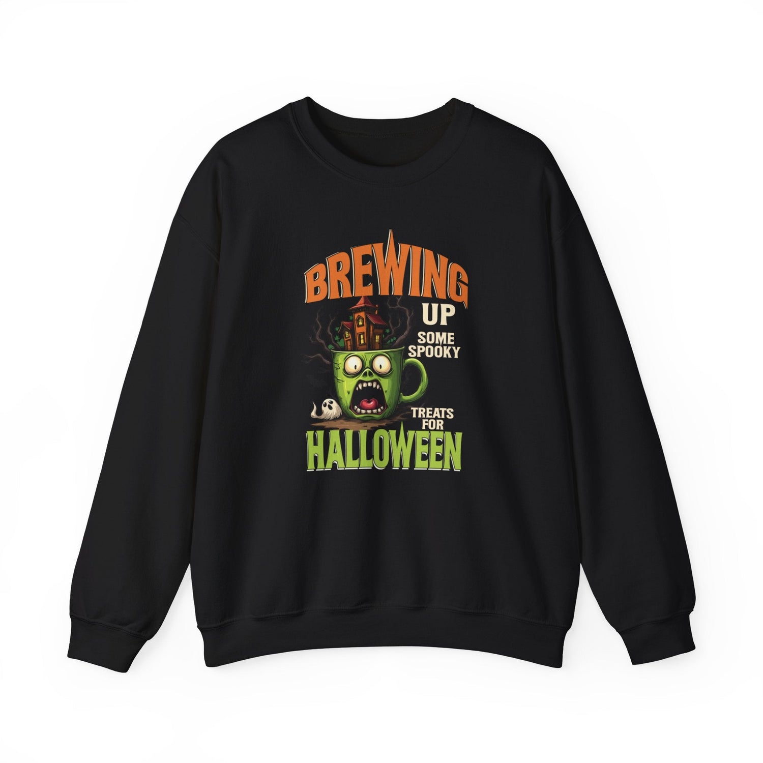 Skull Floral Crewneck Sweatshirt, Unisex Pullover Sweater, Halloween Apparel, Cozy Gift, Trendy Streetwear Printify
