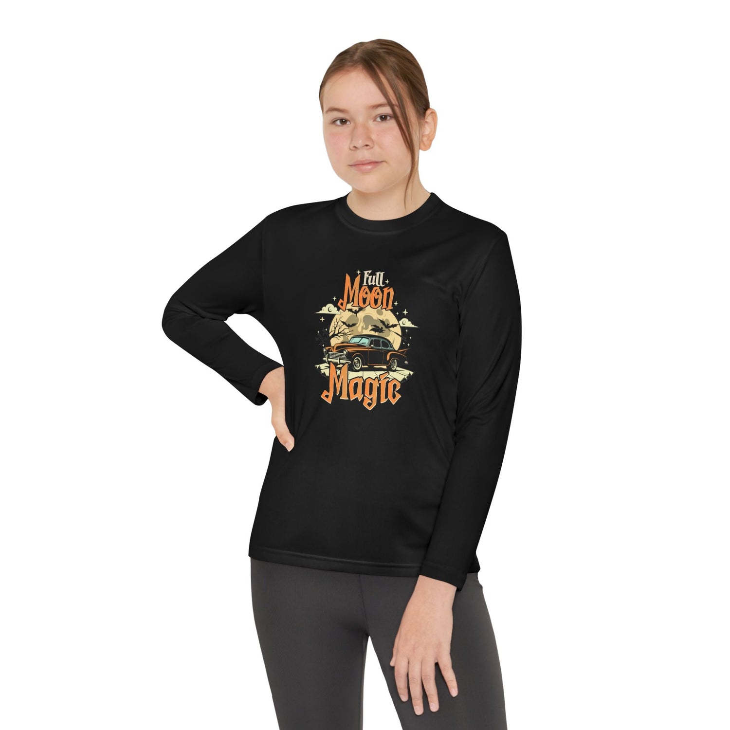 Youth Long Sleeve Competitor Tee - Vibrant Graphic Tee for Kids, Perfect for Casual Outings, Halloween, Parties, Everyday Wear, Unique [...] Printify