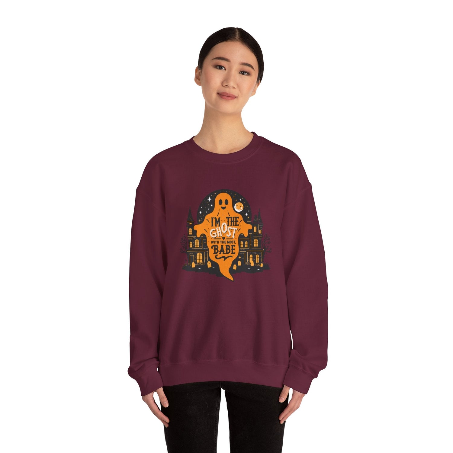 Unisex Halloween Ghost Sweatshirt - Spooky Vibes, Cozy Apparel, Perfect for Fall, Ghost Lover Gift, Halloween Celebration Printify