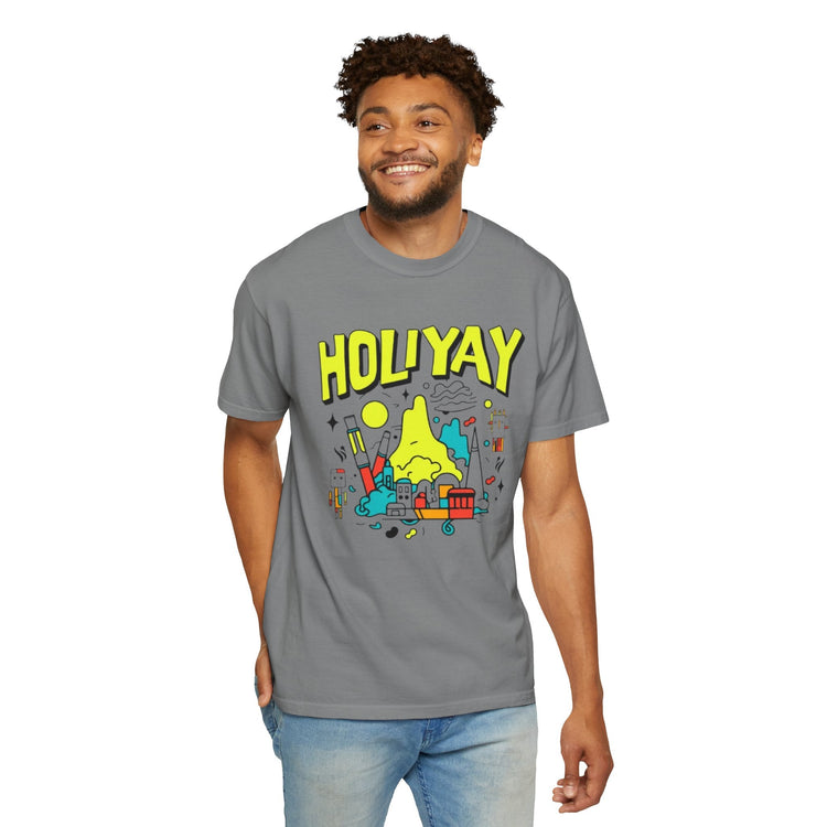 Holi-Yay Graphic T-Shirt, Fun Summer Tee, Unique Gift, Casual Wear, Birthday, Holiday Celebration, Unisex Apparel Printify