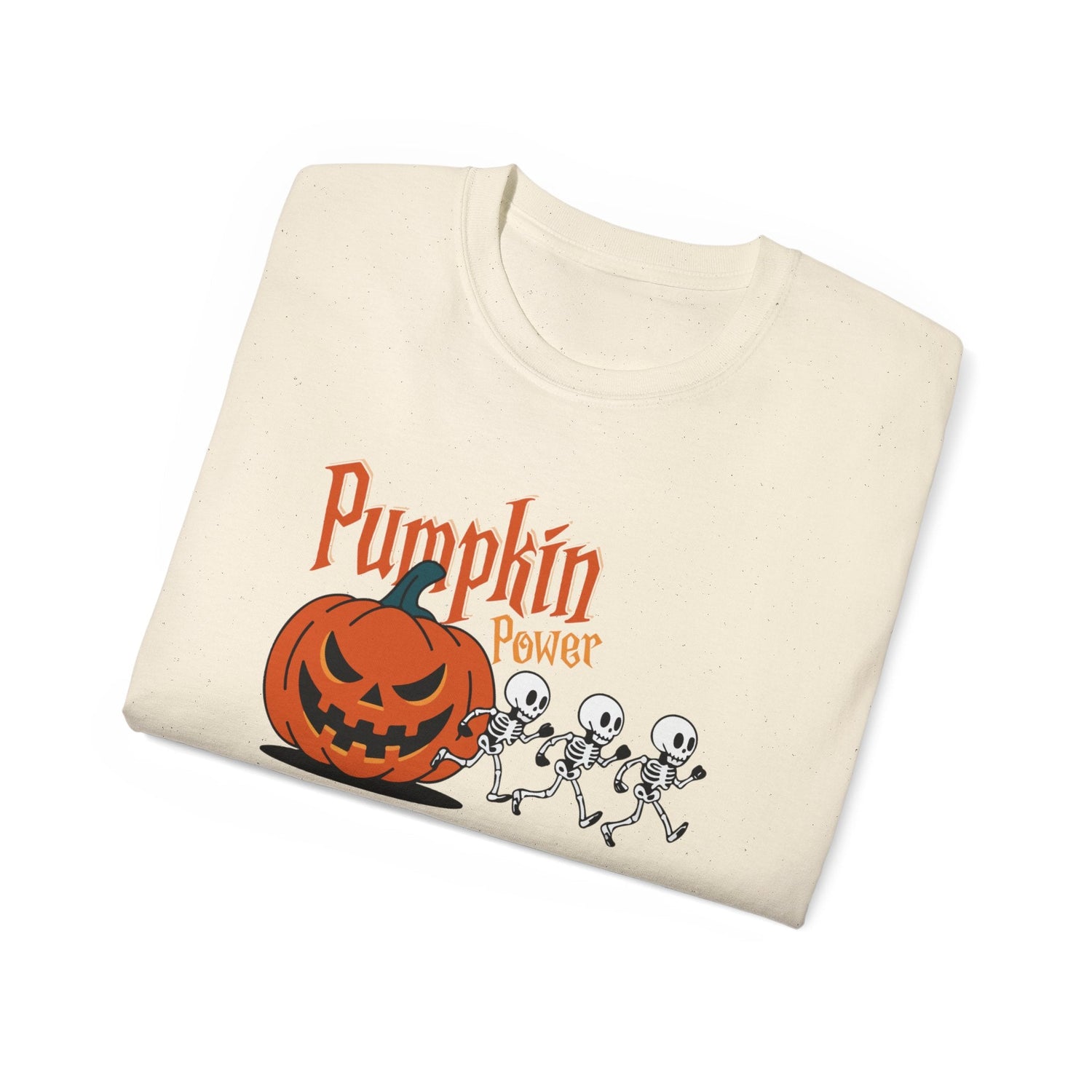 Halloween Skeleton Pumpkin Tee, Spooky Graphic Shirt, Unisex Fall Fashion, Halloween Costume Top, Fun October Apparel Printify