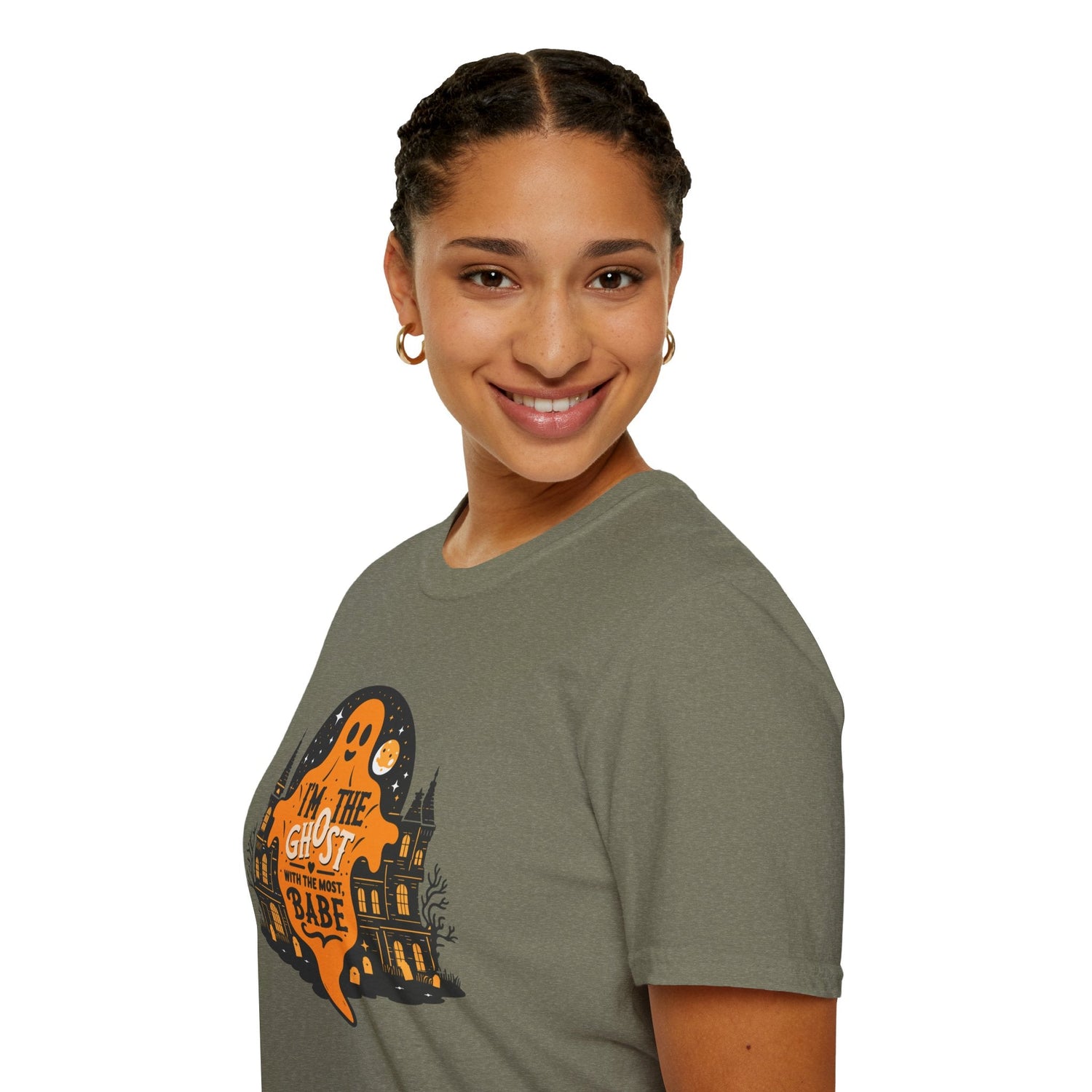 Halloween Ghost T-Shirt, Unisex Softstyle Tee for Halloween, Cute Halloween Shirt, Fall Festive Wear, Funny Ghost Design Printify