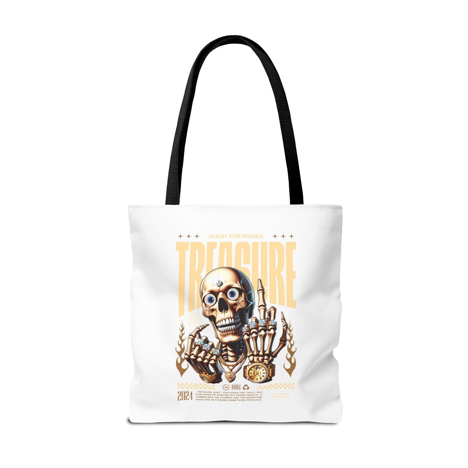 Treasure Hunting Tote Bag, Skull Design, Fun Beach Bag, Unique Gift for Adventurers, Perfect for Everyday Use Printify