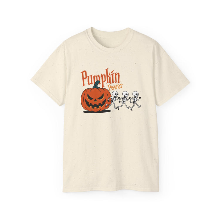Halloween Skeleton Pumpkin Tee, Spooky Graphic Shirt, Unisex Fall Fashion, Halloween Costume Top, Fun October Apparel Printify