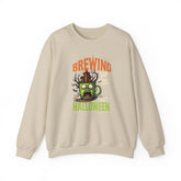 Skull Floral Crewneck Sweatshirt, Unisex Pullover Sweater, Halloween Apparel, Cozy Gift, Trendy Streetwear Printify