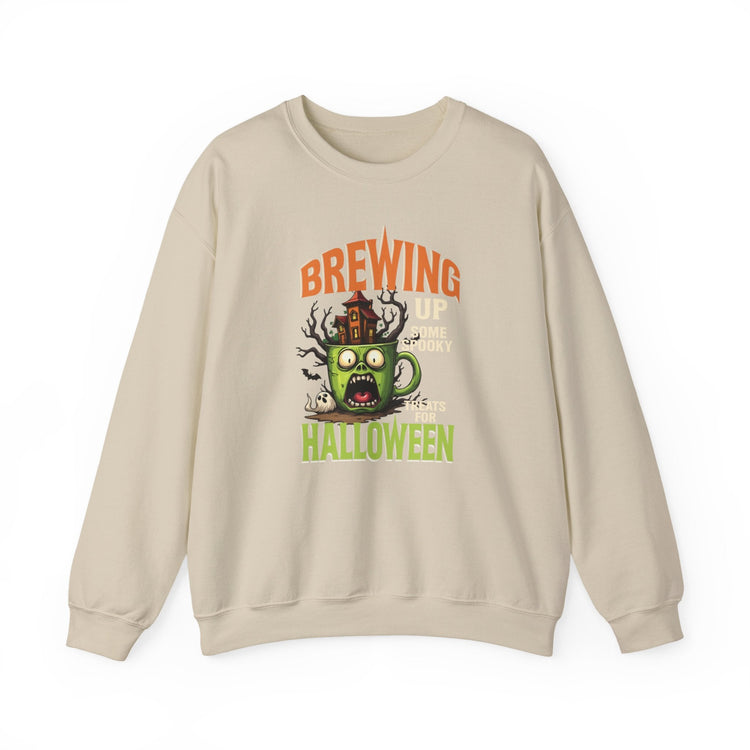 Skull Floral Crewneck Sweatshirt, Unisex Pullover Sweater, Halloween Apparel, Cozy Gift, Trendy Streetwear Printify