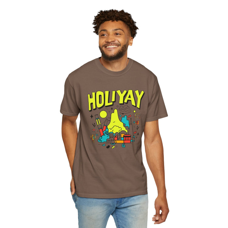 Holi-Yay Graphic T-Shirt, Fun Summer Tee, Unique Gift, Casual Wear, Birthday, Holiday Celebration, Unisex Apparel Printify