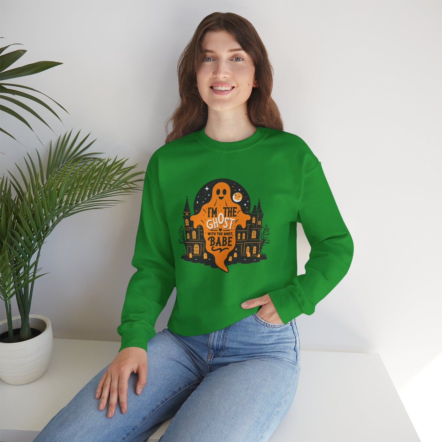 Unisex Halloween Ghost Sweatshirt - Spooky Vibes, Cozy Apparel, Perfect for Fall, Ghost Lover Gift, Halloween Celebration Printify