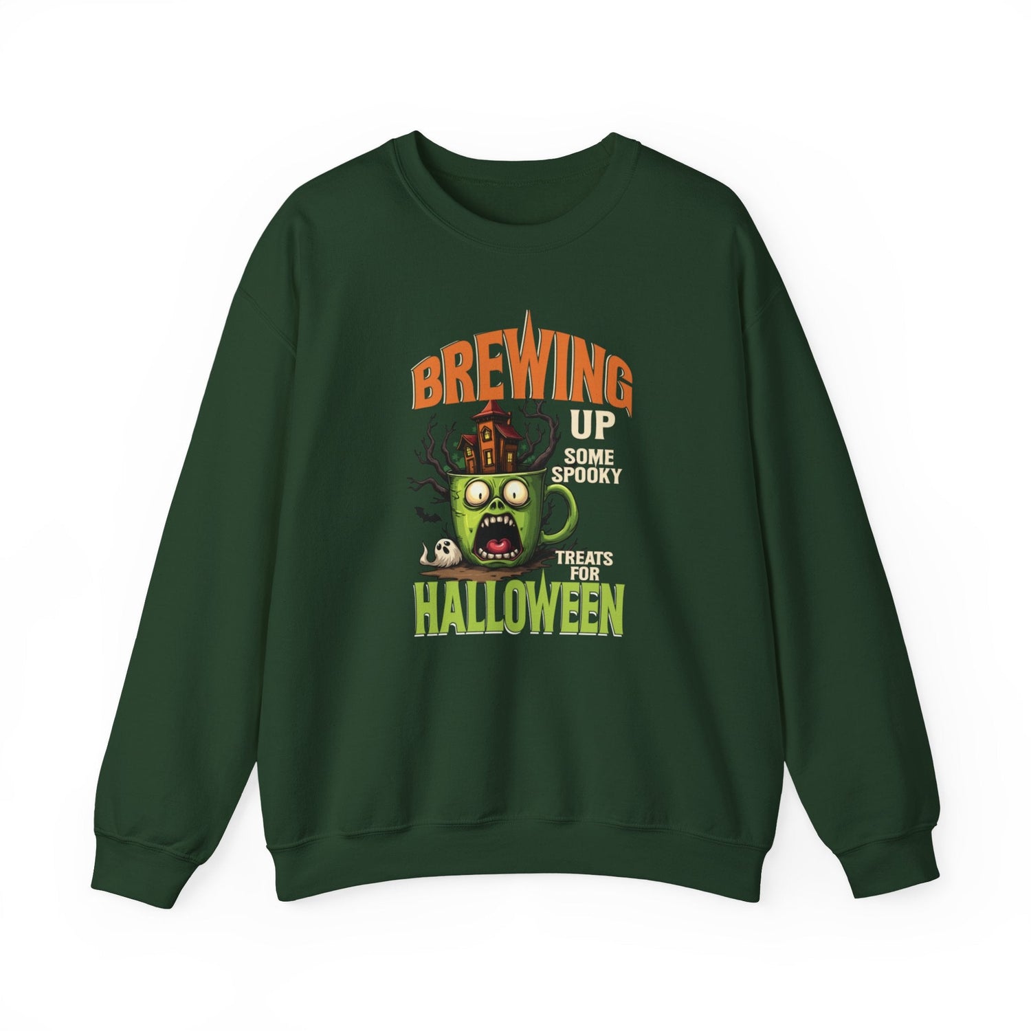 Skull Floral Crewneck Sweatshirt, Unisex Pullover Sweater, Halloween Apparel, Cozy Gift, Trendy Streetwear Printify