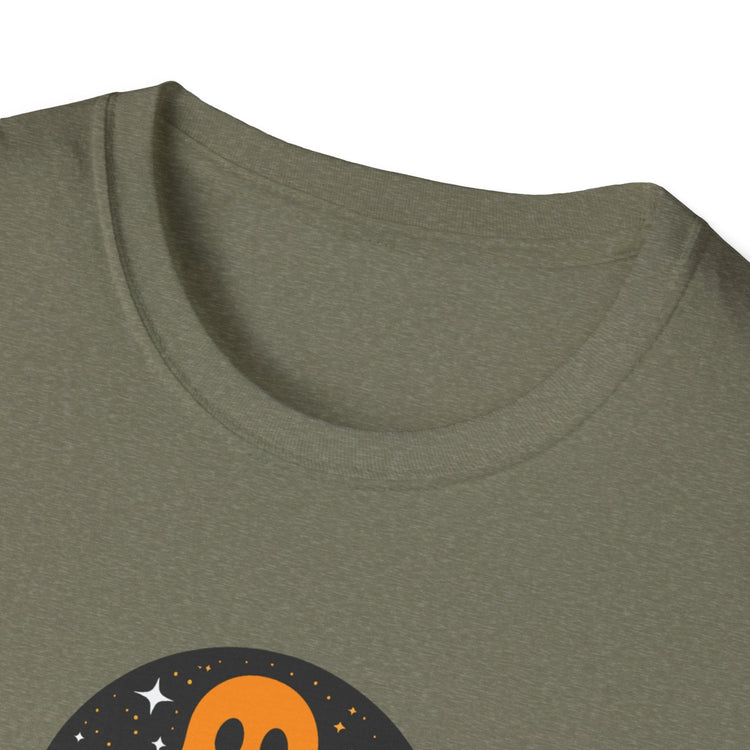 Halloween Ghost T-Shirt, Unisex Softstyle Tee for Halloween, Cute Halloween Shirt, Fall Festive Wear, Funny Ghost Design Printify