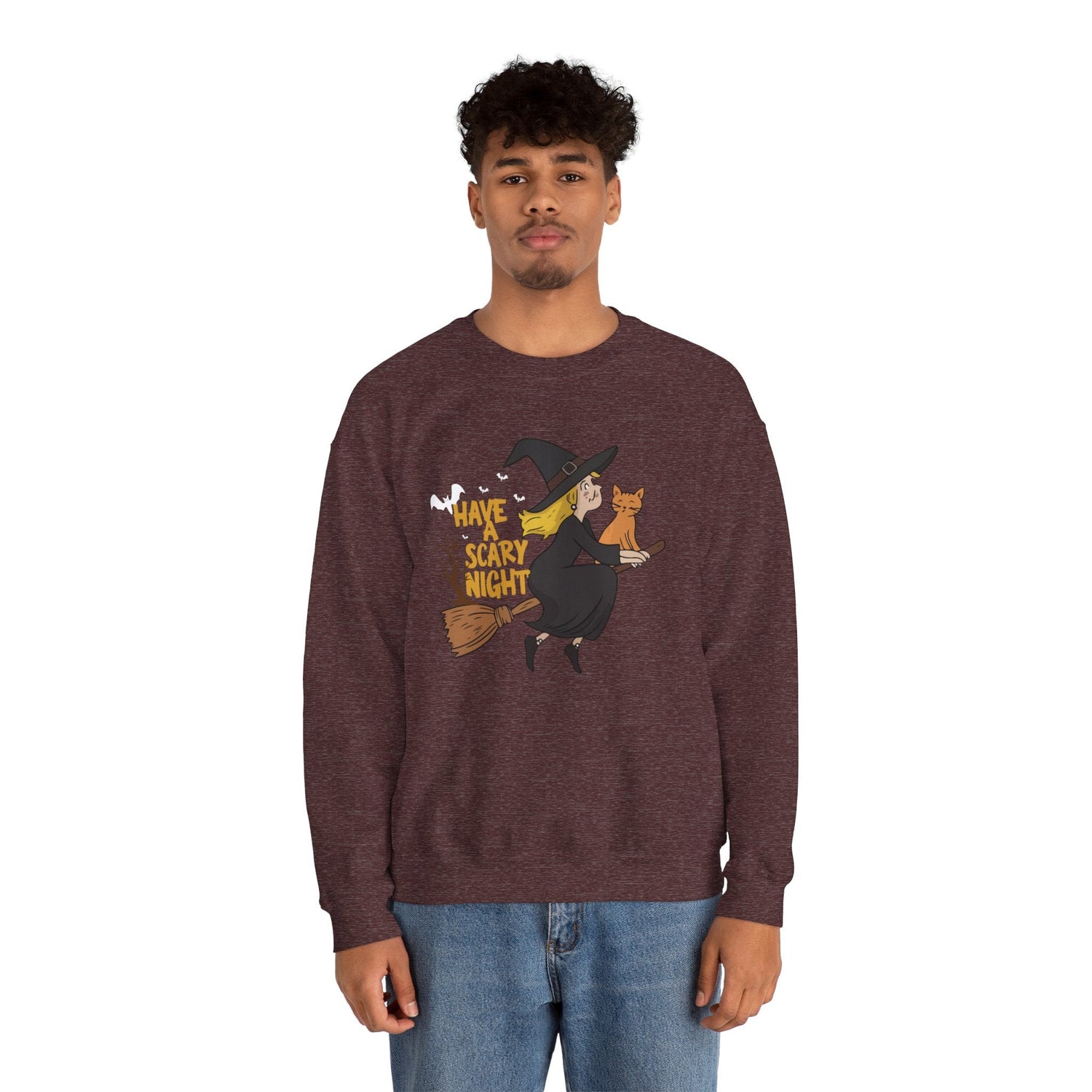 Halloween Witch Sweatshirt, Cozy Crewneck, Unisex Sweater, Spooky Season Apparel, Scary Night Gift, Fall Fashion Printify