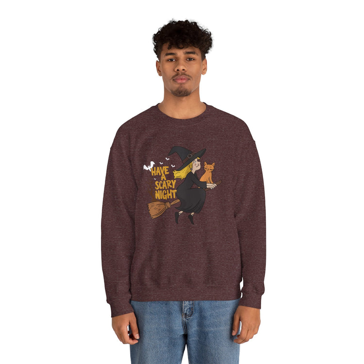 Halloween Witch Sweatshirt, Cozy Crewneck, Unisex Sweater, Spooky Season Apparel, Scary Night Gift, Fall Fashion Printify