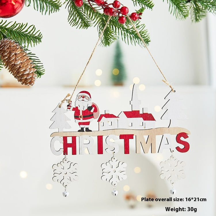 Christmas Tree Ornaments Christmas Wooden English Letter Card Ornaments My Store