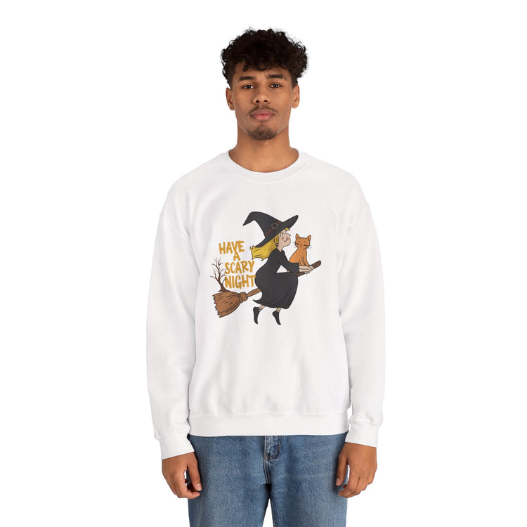 Halloween Witch Sweatshirt, Cozy Crewneck, Unisex Sweater, Spooky Season Apparel, Scary Night Gift, Fall Fashion Printify