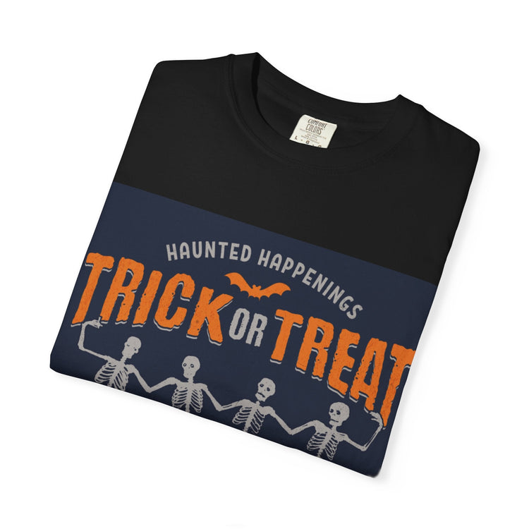 Halloween Skeleton T-Shirt, Trick or Treat Shirt, Spooky Fashion, Unisex Graphic Tee, October Festive Apparel, Halloween Gift Printify