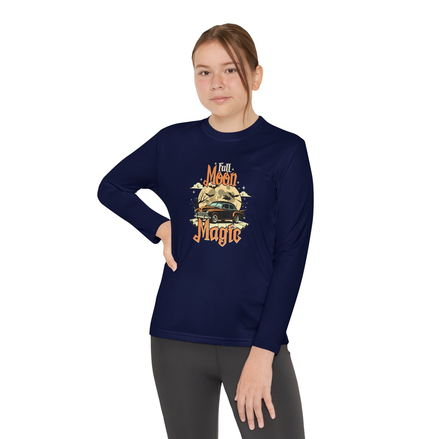 Youth Long Sleeve Competitor Tee - Vibrant Graphic Tee for Kids, Perfect for Casual Outings, Halloween, Parties, Everyday Wear, Unique [...] Printify