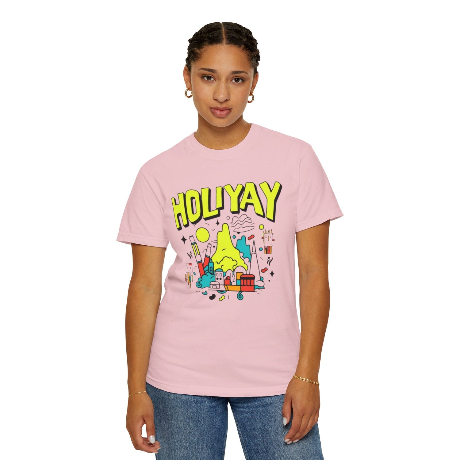 Holi-Yay Graphic T-Shirt, Fun Summer Tee, Unique Gift, Casual Wear, Birthday, Holiday Celebration, Unisex Apparel Printify