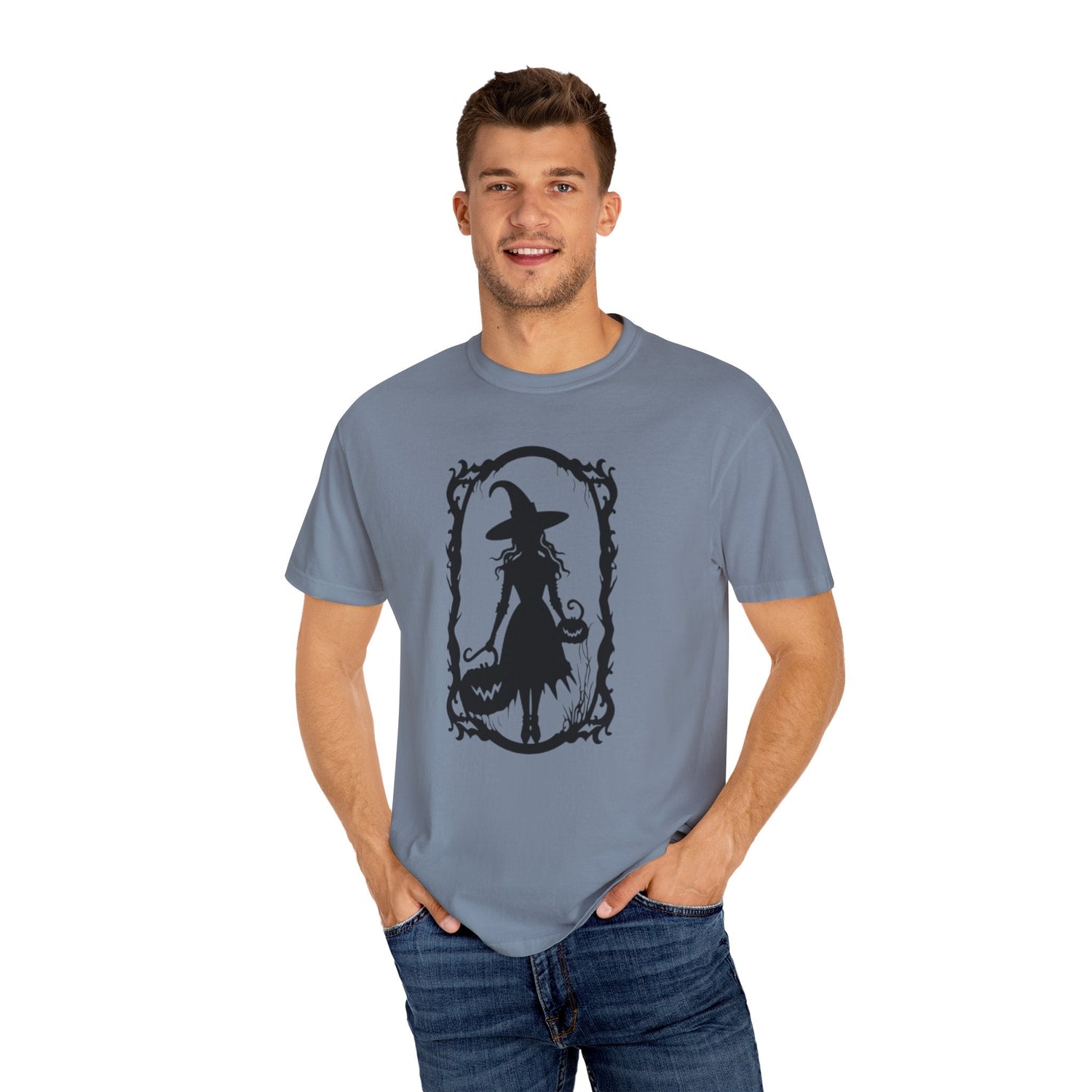 Witchy Garment-Dyed T-Shirt | Halloween Fashion Unisex Tee | Spooky Fall Apparel | Witch Costume Essential Printify
