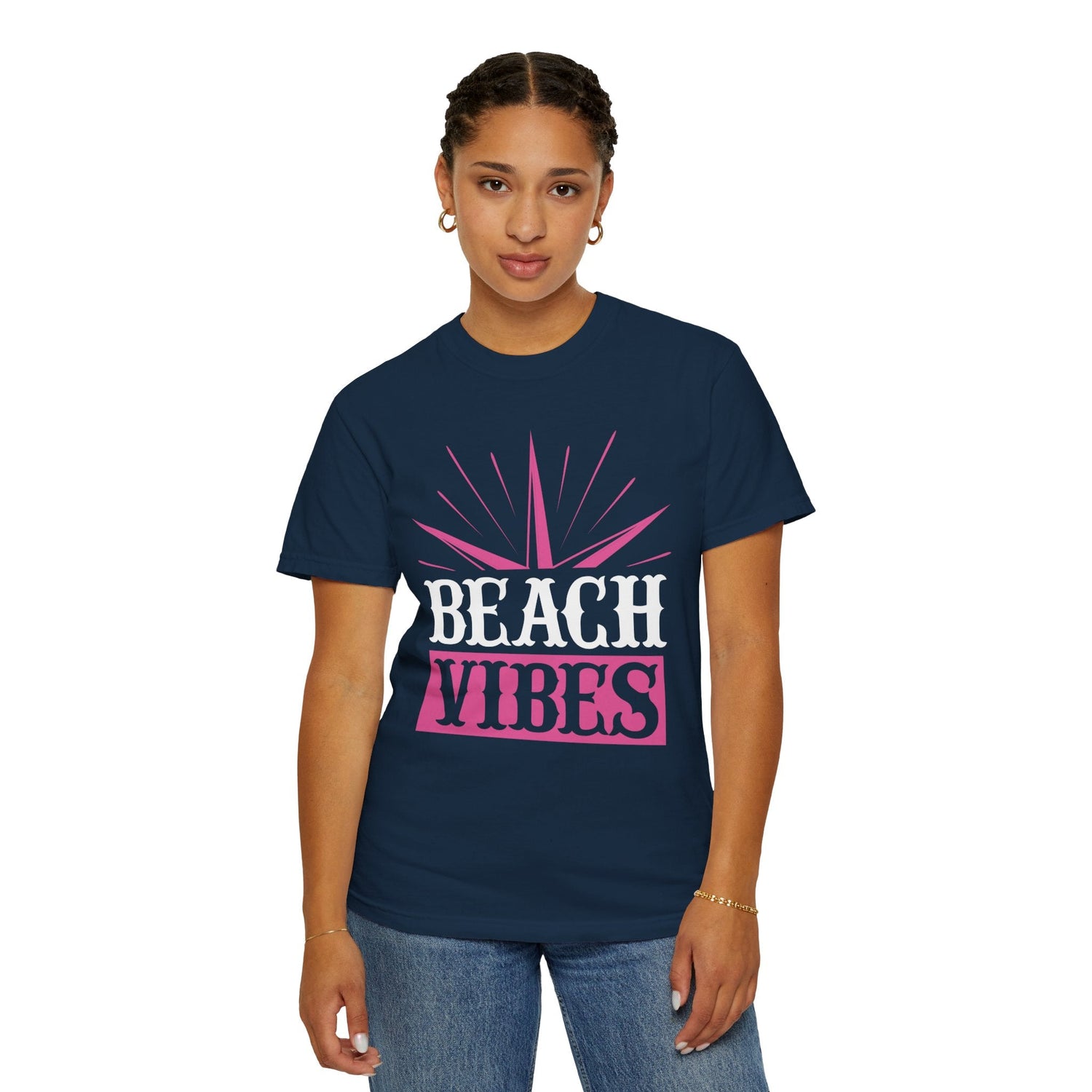 Beach Vibes Unisex Garment-Dyed T-Shirt, Summer Tee, Beachwear, Vacation Shirt, Gift for Surf Lovers, Casual Everyday Style Printify
