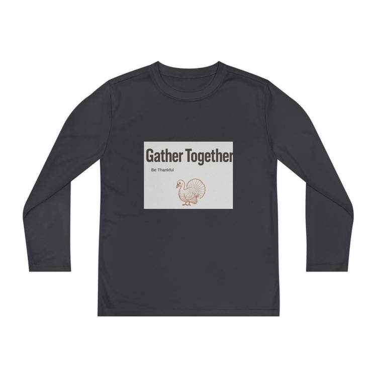 Thanksgiving Youth Long Sleeve Tee, Gather Together Shirt, Kids Long Sleeve Shirt, Family Celebration Apparel, Holiday Gift Printify